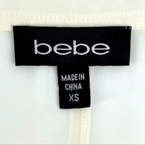 bebe Sheer Short Sleeve Button Down Blouse - Picture 11 of 15